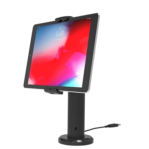 Maclocks UCLGSTD01B Rise Cling 2.0 - Universal Tablet Pole Stand & Cling Rise Holder Kiosk, 8 Inch / 20 cm, (Black)