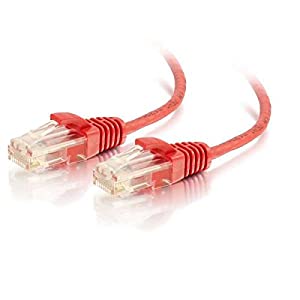 C2g/ cables to go C2G 01167 Cat6 Slim Cable - Snagless Unshielded Slim Ethernet Network Patch Cable, Red (5 Feet, 1.52 Meters) Red 5'
