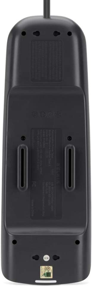Belkin USB Power Strip Surge Protector - 12 AC Multiple Outlets &amp; 2 USB Ports - 6 ft Long Flat Plug Extension Cord for Home, Office, Travel, Computer Desktop &amp; Charging Brick - White (3,996 Joules) 1 Pack Power Strip