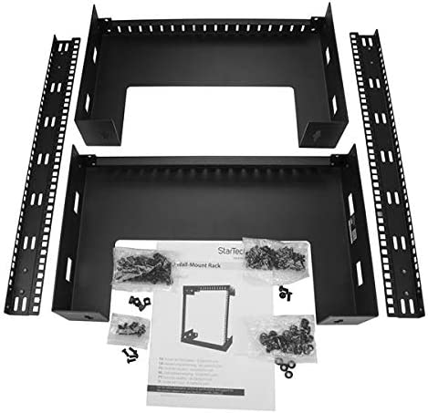 StarTech.com 15U 19" Wall Mount Network Rack - 12" Deep 2 Post Open Frame Server Room Rack for Data/AV/IT/Computer Equipment/Patch Panel with Cage Nuts &amp; Screws 200lb Capacity, Black (RK15WALLO) 15U Rack