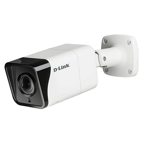 D-Link Vigilance 8 Outdoor PoE Bullet Security Camera, H.265, IP66, Motion Detection & Night Vision, ONVIF Profile S, Business Home Surveillance Network System (DCS-4718E), White