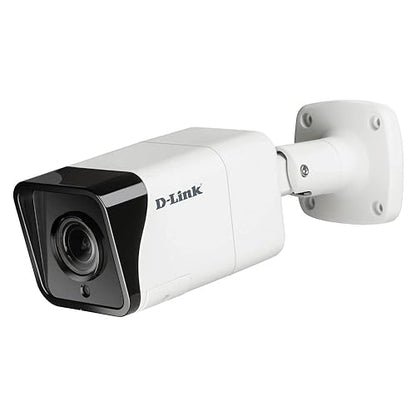 D-Link Vigilance 8 Outdoor PoE Bullet Security Camera, H.265, IP66, Motion Detection & Night Vision, ONVIF Profile S, Business Home Surveillance Network System (DCS-4718E), White