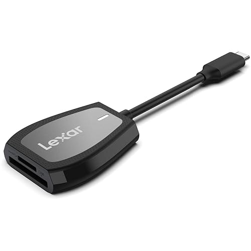 Lexar Professional USB 3.2 Type-C Dual-Slot Reader, Supports SD and microSD UHS-II Cards, Up to 312MB/s Read (LRW470U-RNHNU)