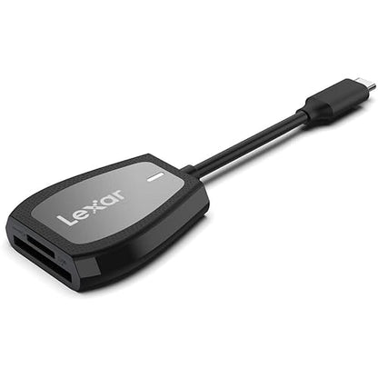 Lexar Professional USB 3.2 Type-C Dual-Slot Reader, Supports SD and microSD UHS-II Cards, Up to 312MB/s Read (LRW470U-RNHNU)