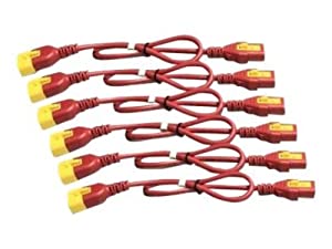 Schneider Electric Power Cable - IEC 60320 C13 to IEC 60320 C14-10 A - 2 ft - red - North America