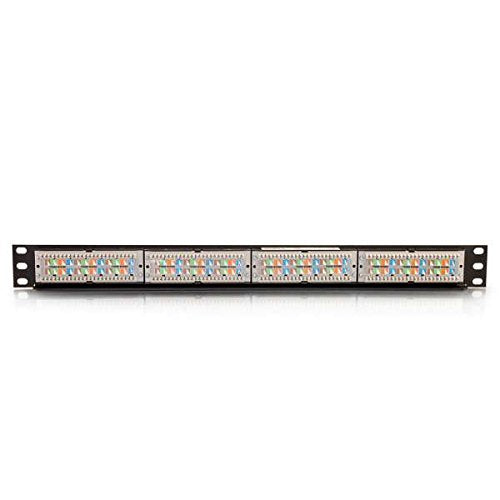 C2G 37199 24-Port Cat6 110-Type Patch Panel, Black Cat6 24-PORT