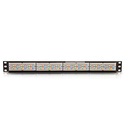 C2G 37199 24-Port Cat6 110-Type Patch Panel, Black Cat6 24-PORT