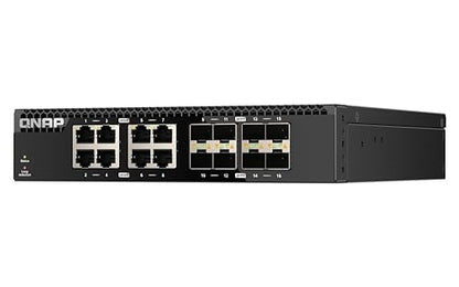 QNAP QSW-3216R-8S8T-US 16-Port Half-Width Rackmount 10GbE Unmanaged Switch for SMB/SOHO high-Speed Networking environmen
