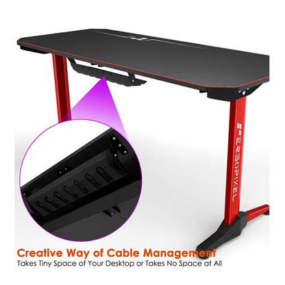 Gaming Desk Red with Cup & Headset