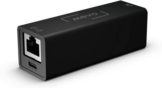 Logitech Mevo Ethernet Power Adapter, Wired Power and Data Connectivity for Mevo Cameras with PoE or USB-C Power Input - Black