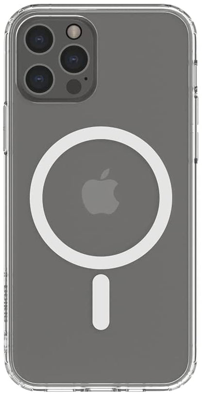Belkin MagSafe Compatible iPhone 12/12 Pro Case with Antimicrobial Treated Coating, Built in Magnets and Raised Edge Bumper for Camera Protection