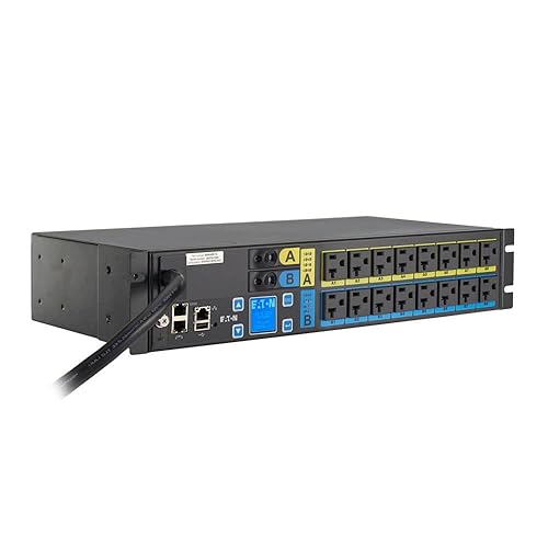 Eaton Managed rack PDU, 2U, L5-30P input, 2.88 kW max, 120V, 24A, 10 ft cord, Single-phase, Outlets: (16) 5-20R - Switched - NEMA L5-30P - 16 x NEMA 5-20R - 120 V AC - 2880 W - Network (RJ-45) - 2U - Horizontal - Rack-mountable