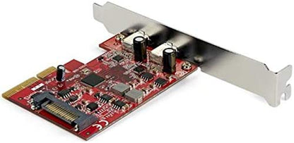 StarTech.com PCIe USB 3.1 Card - 2x USB C 3.1 Gen 2 10Gbps - PCIe Gen 3 x4 - ASM3142 Chipset - USB Type C PCI Express Card (PEXUSB312C3)