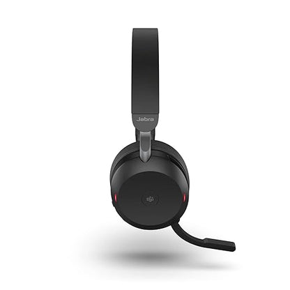 Jabra Evolve2 75 Wireless PC Headset with 8-Microphone Technology - Dual Foam Stereo Headphones with Advanced Active Noise Cancellation, USB-A Bluetooth Adapter and MS Teams-Compatibility - Black Headset (USB-A) MS Teams Compatible