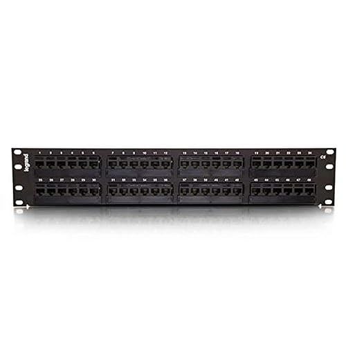 C2G 48-port Cat6 110-type Patch Panel - 2u Rackmount - 48 Ports - 48 Port(s) - 48 X Rj-45 - 2u High - Black - 19" Wide - Rack-mountable