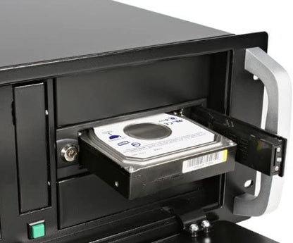 StarTech.com 5.25in Trayless Hot Swap Mobile Rack for 3.5in Hard Drive - Internal SATA Backplane Enclosure - Lockable drive bay (HSB100SATBK) Black Tray-less