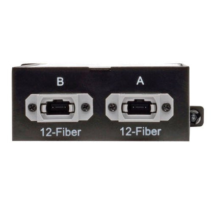 Tripp Lite 40Gb to 10Gb Breakout Cassette - 12-Fiber OM4 MTP/MPO to LC (x2) 12-Fiber OM4 MTP/MPO to (x12) LC