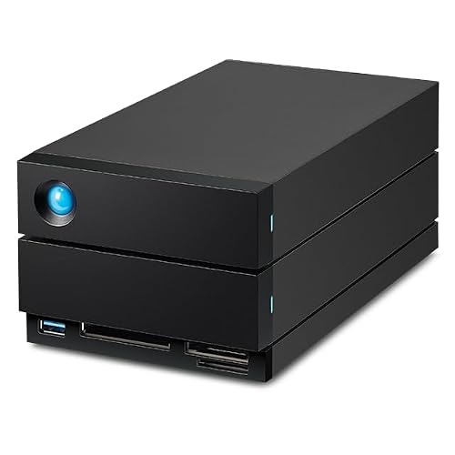 LaCie 2big Dock Thunderbolt 3 60TB External Hard Drive, 3.5, Thunderbolt 3, RAID 1/2, USB-C + Card Reader, for PC & Mac, Data Rescue Service (STLG60000400)