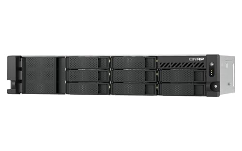 QNAP TS-855eU-8G-US 8 Bay High-Speed 2U Short-Depth rackmount NAS with Dual-2.5GbE, Intel Atom CPU, 8GB DDR4 Memory and 8-core Computing Power for Optimized virtualization (Diskless)