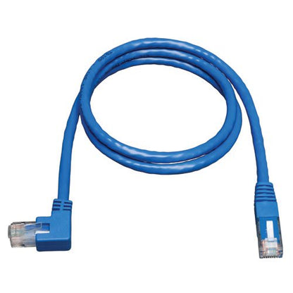 Tripp Lite N204-010-BL-LA Cat6 Gigabit Left Angle to Straight Patch Cable (10-Feet, Blue) 10 feet Left Angle Side