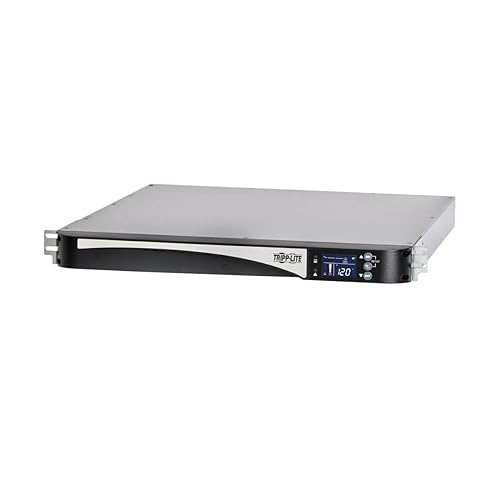 Tripp Lite Smart 750VA UPS, 600W 120V, 4 Standard Outlets, Pure Sine Wave, AVR, Network Card Slot, LCD Status Screen, USB, DB9, 1U Rack Mount, 3-Year Warranty & $250,000 Insurance (SMART750RT1U)