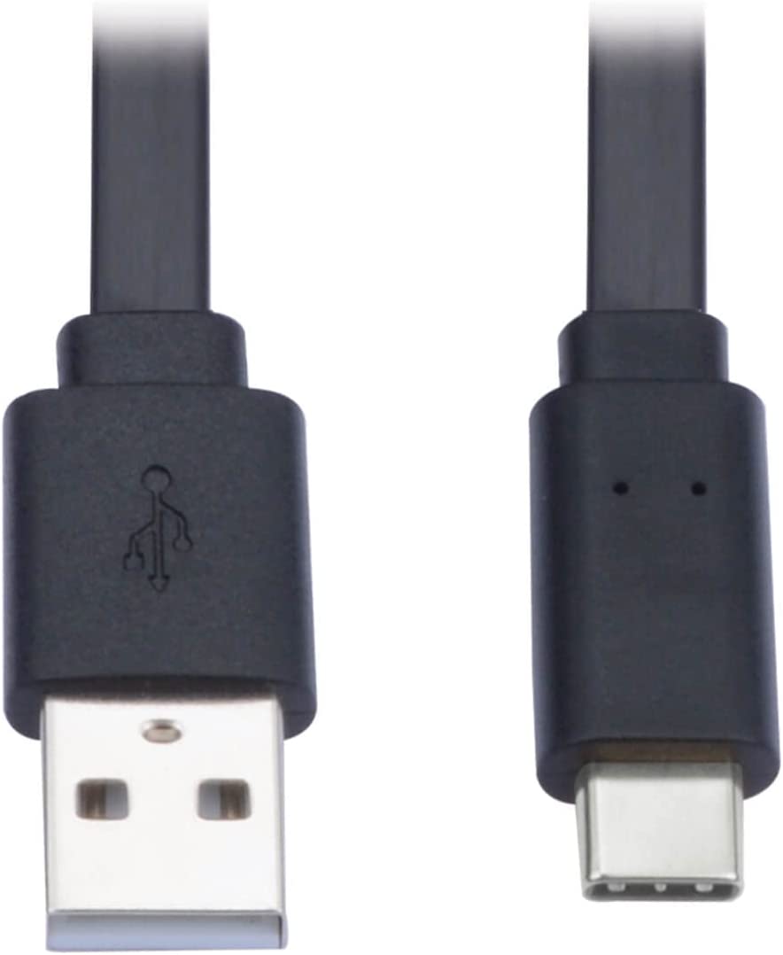 Tripp Lite USB-A to USB-C Cable, Flat Cable Design, USB 2.0, Thunderbolt 3 Compatible Sync and Charge, M/M 3 ft (U038-003-FL)