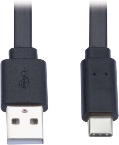 Tripp Lite USB-A to USB-C Cable, Flat Cable Design, USB 2.0, Thunderbolt 3 Compatible Sync and Charge, M/M 3 ft (U038-003-FL)