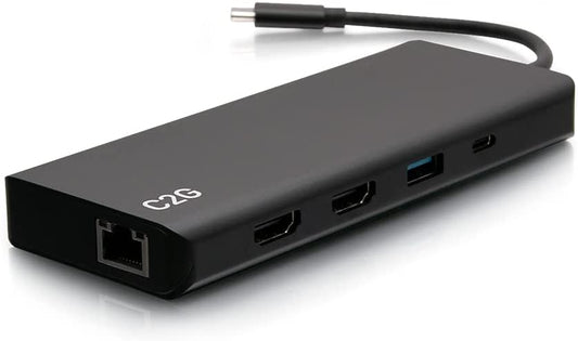 C2g/ cables to go C2G 4K USB C Dual Monitor Dock - HDMI, Ethernet, USB, 3.5mm &amp; 60W Power