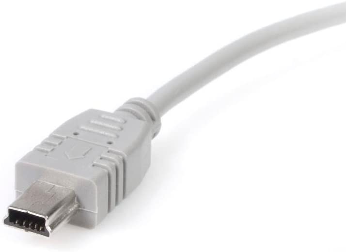 StarTech.com 10 ft. (3 m) USB to Mini USB Cable - USB 2.0 A to Mini B - Grey - Mini USB Cable (USB2HABM10) Gray 10 ft / 3m Straight