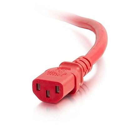 C2G 17487 18 AWG Power Cord - IEC320C14 to IEC320C13, Red (3 Feet, 0.91 Meters) C14 to C13 18/3 3 Feet Red
