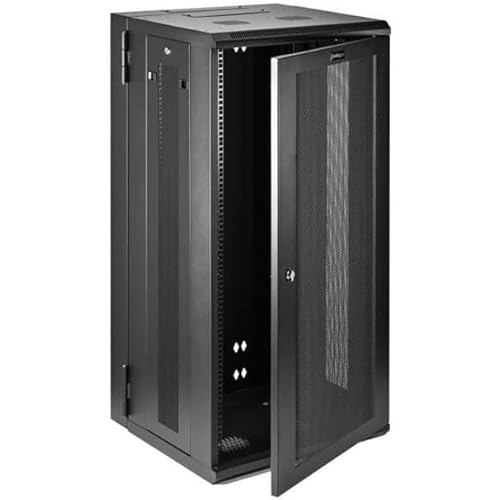 StarTech.com 4-Post 26U Wall Mount Network Cabinet w/ 1U Shelf, 19" Wall-Mounted Server Rack for IT / Data Computer Equipment 49.80"/1264.92mmx22.80"/579.12mmx21.70"/551.18mm