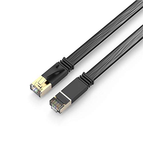 HP - Cat7 U/FTP Flat Ethernet Network Cable, 600MHz, 10Gbps, RJ45, 1 Meter Length, Black