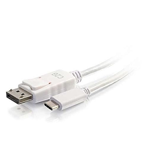 C2G 26882 USB-C to DisplayPort Adapter Cable 4K 30Hz, White (12 Feet, 3.65 Meters) 12 Feet White