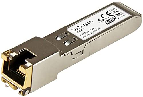 StarTech.com Cisco GLC-T Compatible SFP Module - 1000BASE-T - SFP to RJ45 Cat6/Cat5e - 1GE Gigabit Ethernet SFP - RJ-45 100m - Cisco Firepower, ASR920, IE2000 (GLCTST) GLC-T Single