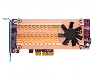 QNAP QM2-2P-244A Dual M.2 22110/2280 Pcie SSD Expansion Card (PCIe Gen2 X4), Low-Profile Bracket Pre-Loaded, Low-Profile Flat and Full-Height are Bundled 2 x SSD M.2 PCIe NVMe 2 x SSD QM2-2P-244A