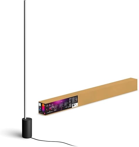 Philips Hue White and Colour Ambiance Gradient Signe Smart LED Floor lamp (Black), Colour Changing, Bluetooth & Zigbee Compatible, Voice Activated with Alexa, Wellbeing Lamp