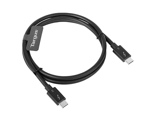 Targus 0.8M USB-C Male to USB-C Male Thunderbolt 3 40Gbps Cable - 2.62 ft Thunderbolt 3 Data Transfer Cable for Docking Station, Peripheral Device, Tablet, Notebook - First End: 1 x USB Type C - Male - Second End: 1 x USB Type C - Male - 40 Gbit/s