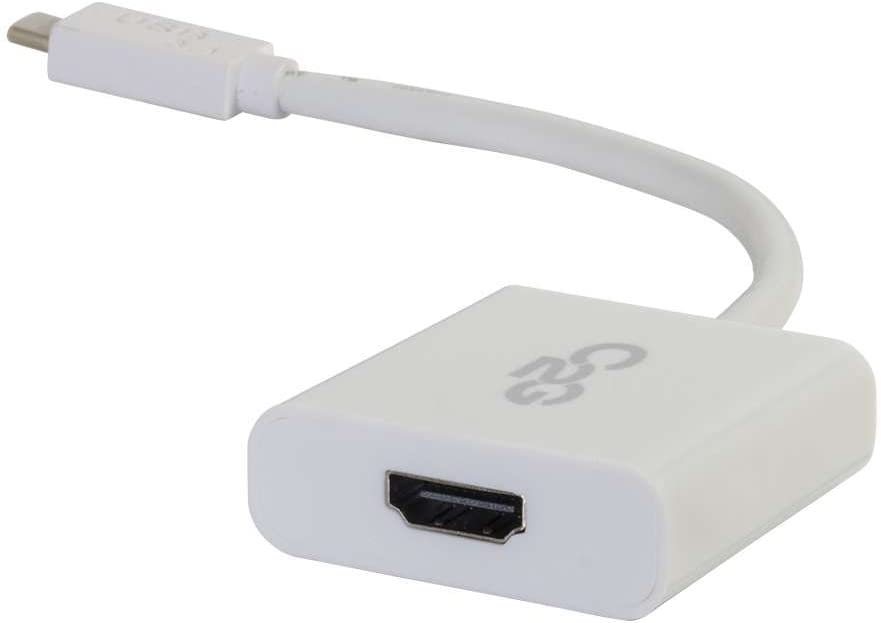 C2g/ cables to go C2G 29475 USB 3.1 USB-C to 4K UHD HDMI Audio/Video Adapter, White (8 Inches) HDMI Travel Adapter White