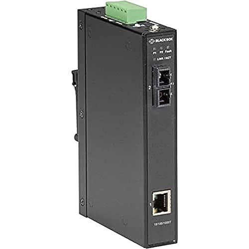 Black Box Fiber Media Converter - GigE - 10Base-T, 1000Base-TX, 100Base-TX, 1000Base-X - RJ-45 / SC Single-Mode - up to 6.2 Miles - 1310 nm - TAA Compliant