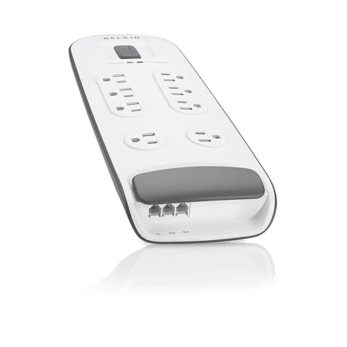 Belkin 8 Outlet Surge Protector with Telephone Protection,White - BV108200-06