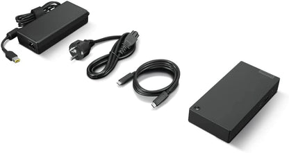 Lenovo - USB-C Dock (Windows Only) - 65W with 90W Power Adapter Attached - Univ Support for Most Win 10 and Above USB-C Notebooks - Multi 4K @ 60 Hz - 2 DP, 1 HDMI, USB-C, USB-A - Black - 40B50090US
