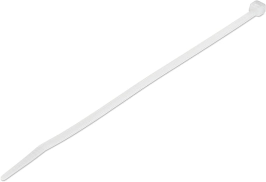 StarTech.com 8"(20cm) Cable Ties - 1/8"(4mm) Wide, 2-1/8"(55mm) Bundle Diameter, 50lb(22kg) Tensile Strength, Nylon Self Locking Zip Ties w/Curved Tip - 94V-2/UL Listed, 1000 Pack - White 8 in | 50 lbs (22kg) Standard w/Self Locking 1000