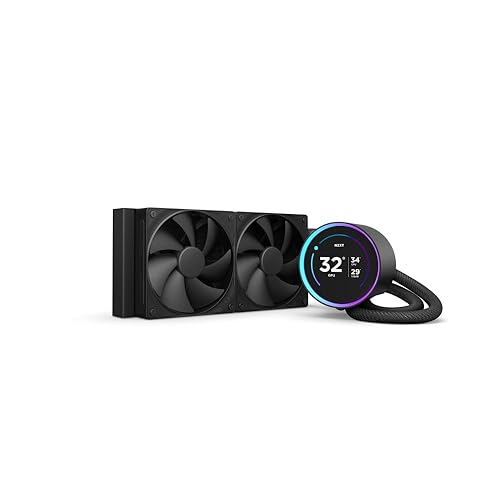 NZXT Kraken Elite 240 - AIO CPU Liquid Cooler - 240mm Radiator - 2 x F120P Fans - Customizable 2.72" IPS LCD - NZXT Turbine Pump - AMD® AM5, AM4 - Intel® LGA 1851/1700, 1200/115X - Black Black 240mm Radiator Kraken Elite