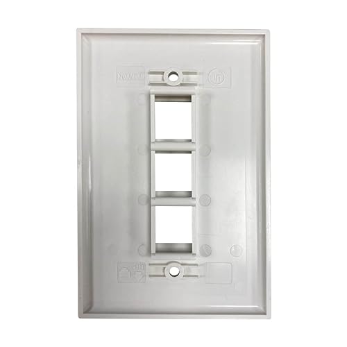 Tripp Lite Safe-IT 3-Port Single-Gang Outlet Keystone Wall Plate, Electrical & AV Applications, Ivory Matte, TAA Compliant, Manufacturer's Warranty (N042AB-003-IVM)