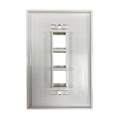 Tripp Lite Safe-IT 3-Port Single-Gang Outlet Keystone Wall Plate, Electrical & AV Applications, Ivory Matte, TAA Compliant, Manufacturer's Warranty (N042AB-003-IVM)
