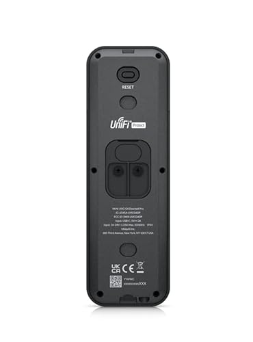 Ubiquiti Networks UVC G4 Dual-Camera Doorbell Pro, WiFi Connected, Integrated Porch Light, Two-Way Audio, Night Mode, IPX4 Weather Resistant, Black, UVC-G4-DOORBELL-PRO-US