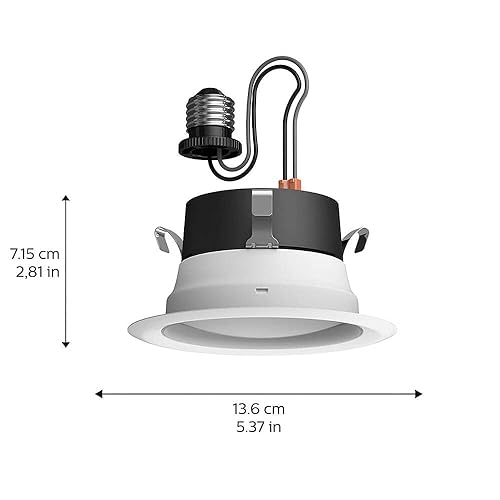Philips Hue White & Color Ambiance Smart Retrofit Recessed Downlight 4, Color Changing, Bluetooth & Zigbee Compatible (Hue Hub Optional), Smart Ceiling Lighting