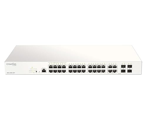 D-Link 28-Port Nuclias Cloud-Managed Switch - 28 Ports - Manageable - 2 Layer Supported - Modular - 4 SFP Slots - Optical Fiber, Twisted Pair