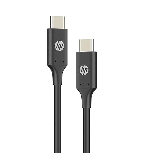 HP USB-C to USB-C Cable with PD Black 1Meter USB-C3.1 DHC-TC107 - Type C-Type C Faster Recharge Your Electronic Devices with Fast Charger Function - 9YF08AA