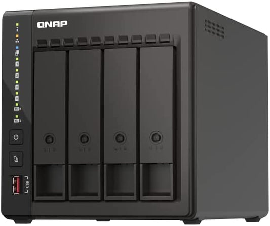 QNAP TS-453E-8G-US 4 Bay High-Performance Desktop NAS with Intel Celeron Quad-core Processor, 8 GB DDR4 RAM and Dual 2.5GbE (2.5G/1G/100M) Network Connectivity (Diskless) 4 Bay-8G 2.5GbE NAS